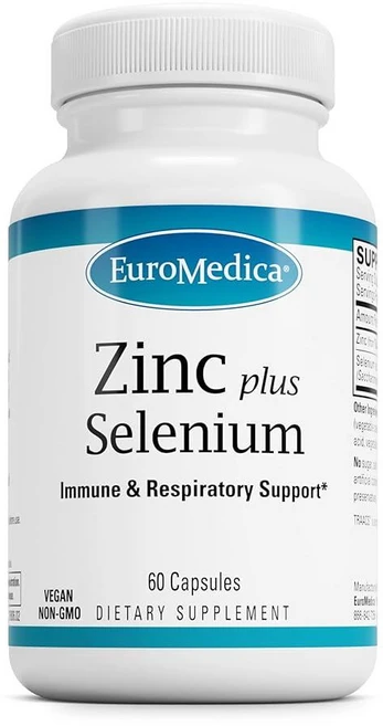 EuroMedica Zinc Plus 셀레늄 - 면역 및 호흡기 건강 지원 보충제 - 아연 비글리시네이트 킬레이트가 함유된 미네랄 보충제 - 세포 건강 지원을 위한 셀레늄 함유, 1개 - 쿠팡