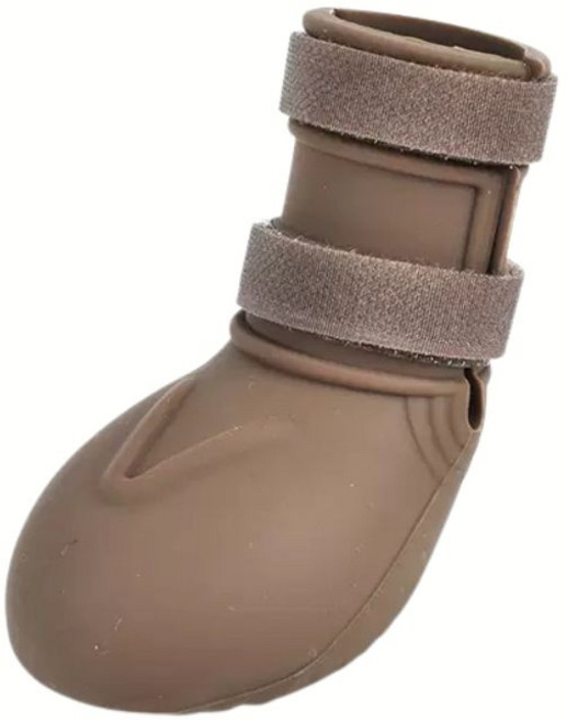 寵愛生活本舖 狗狗防滑矽膠雨鞋 窄身款 S-3XL 寵物鞋, 咖啡, 1個