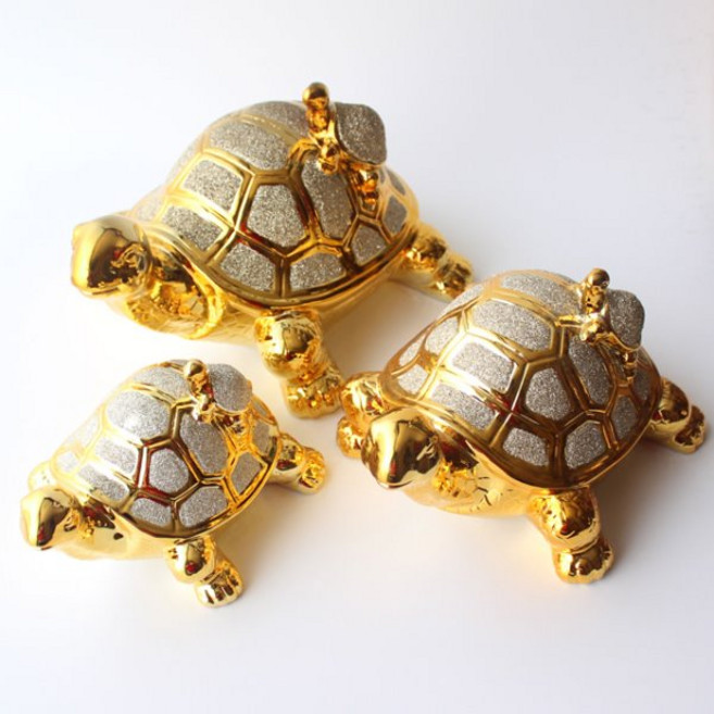 아네샵 무병 장수 황금 거북이 장식품 거북이 모형 인테리어 장식 소품 집들이 이사 선물, 대형