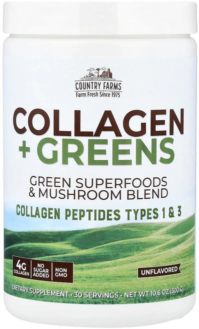 몸관리하세요 겨울입니다 Country Farms 콜라겐 플러스 그린 무향 300g(10.6oz) 특별관리진행, CountryFarms콜라겐플러스그린무향300g106o, 300g, 1 - 쿠팡