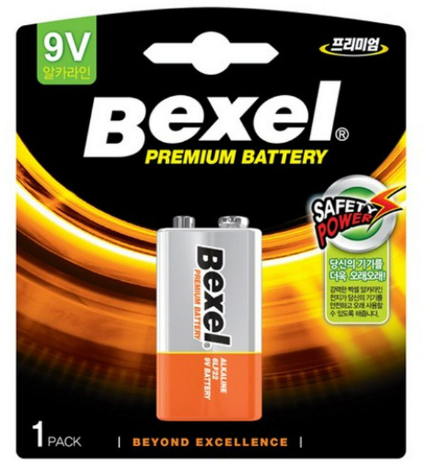 벡셀 알카라인 9V건전지 1개입 (카드형) 6LF22, 1개