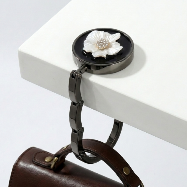 247Products BagHook 휴대용 접이식 고급형 가방걸이 무타공 포터블 슬림 폴딩 백후크, 1개, 화이트