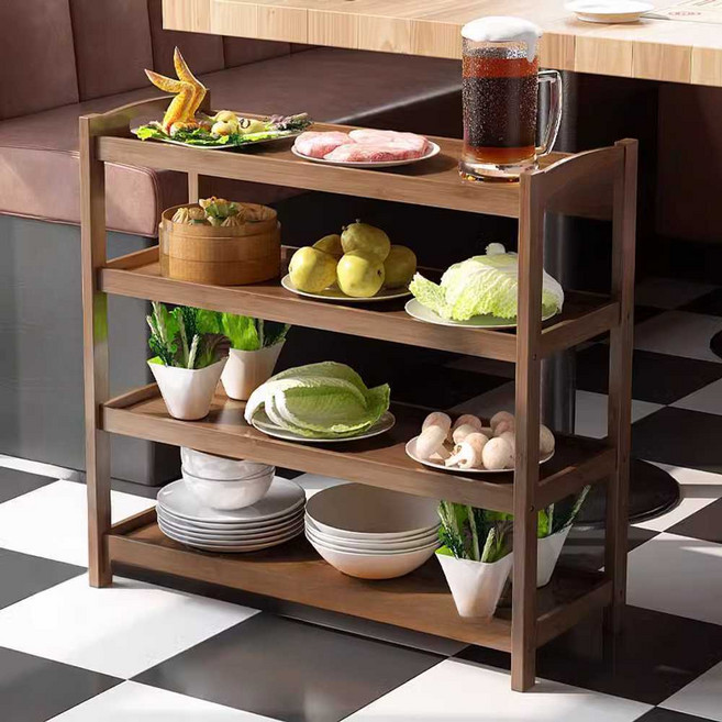 원목트롤리 이동식 틈새카트 주방 수납 왜건 식료품 서랍, 4단 50cm