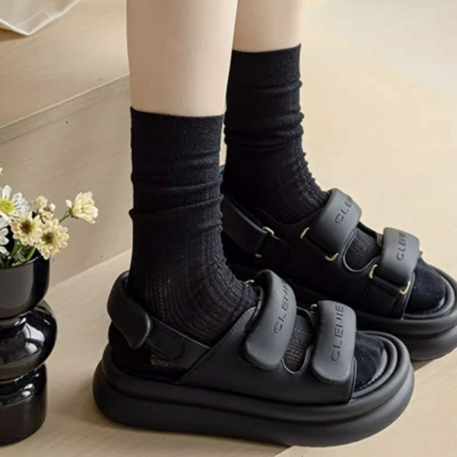 3켤레세트 로맨틱 시스루 레이스 하프삭스 중목 양말