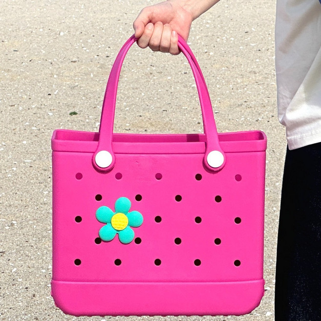 솔레비타 EVA 방수 젤리 목욕 수영가방 비치백 대형, 핫핑크