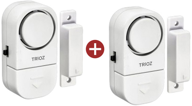 TRIOZ 도어 경보기 방범벨 창문 센서벨 문열림 센서 1+1, 2개