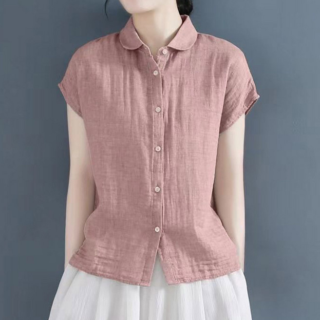 드마엘 클라라 여성 린넨 베이직 반팔 셔츠 (5color)+델로나