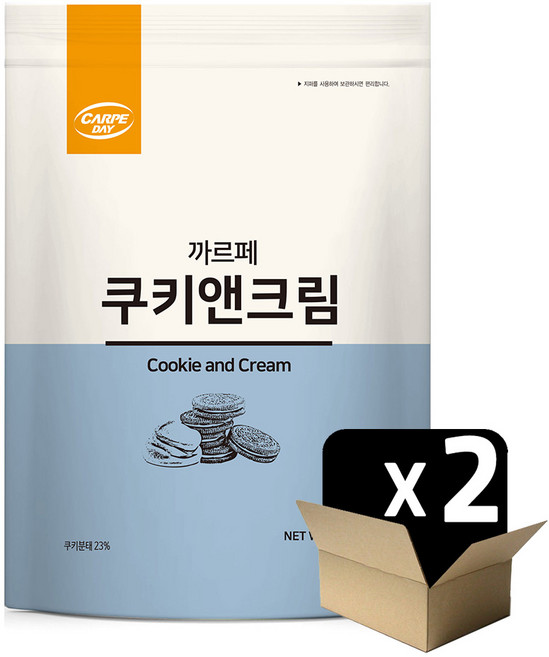 까르페 쿠키앤크림 파우더 1kgX2봉/ 카페재료 쿠앤크 커피상인, 2개, 1개입, 1kg, 1kg