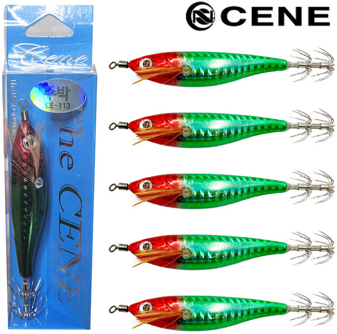 쎄네 타코라이트 에기 레이저 쭈꾸미 갑오징어 문어 쭈갑, 10개, 6g, CE-113 수박