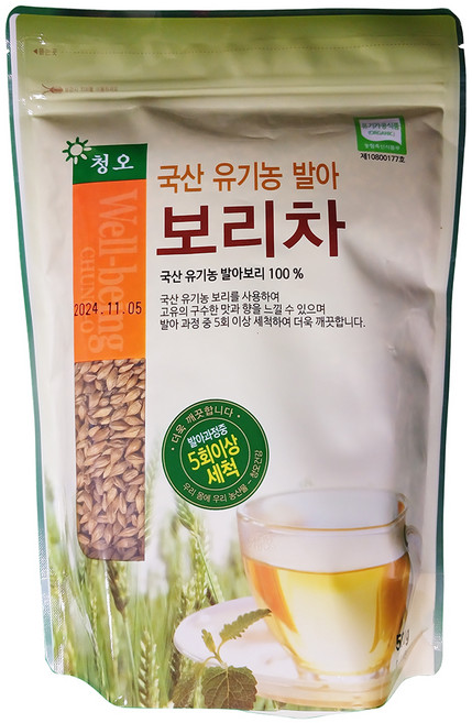 청오건강 유기농 발아 보리차, 500g, 1개입, 1개