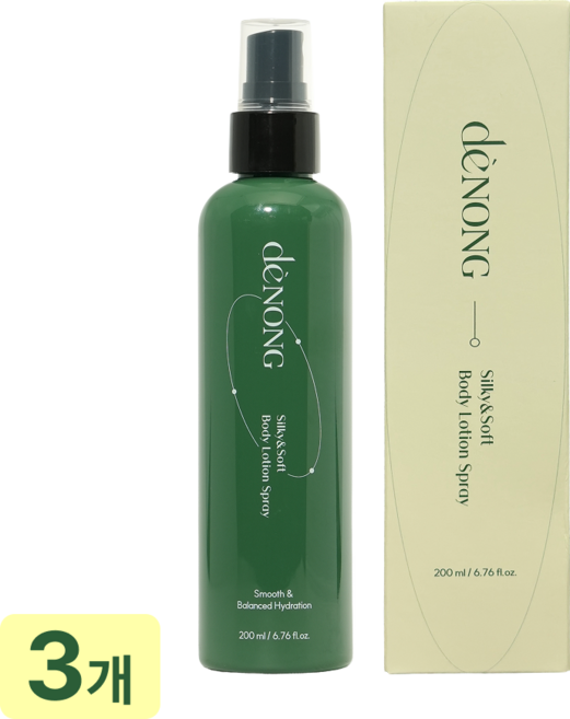 드농 실키 앤 소프트 뿌리는 바디로션 스프레이 모공각화증 닭살 뱀살피부 등드름 가드름 각질케어 고보습 수분, 3개, 200ml
