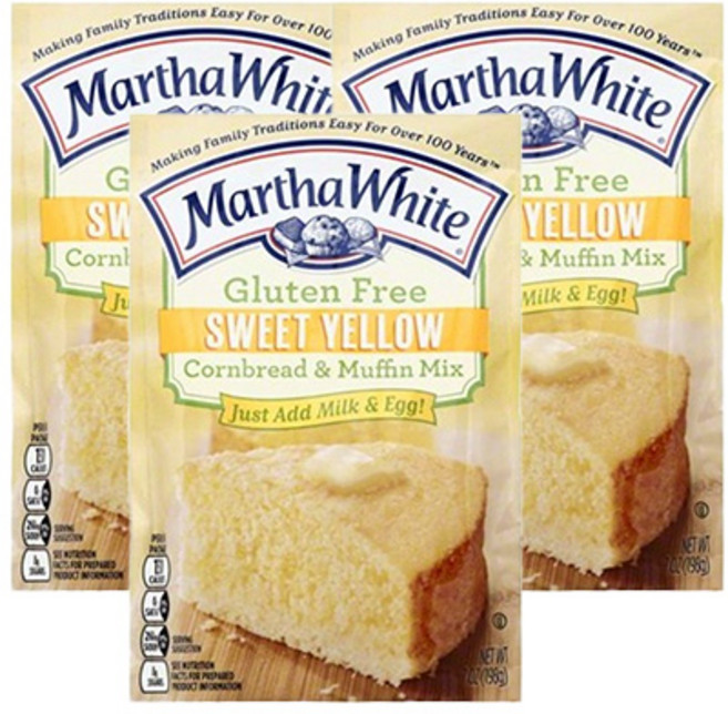 마르타화이트 콘브레드 & 머핀 믹스 스위트 옐로우 글루텐 프리, 3개, 198g