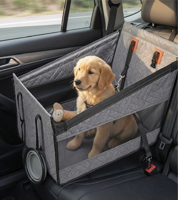 윌리펫 반려동물 차량용 폴딩 애견 매트 방수 카시트, 1개, 그레이