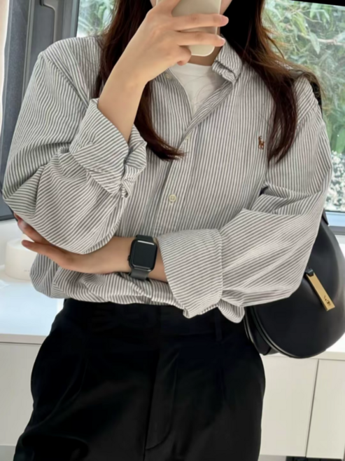 폴로랄프로랜 남여성 긴팔 면셔츠 스트라이프 클래식핏