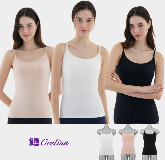오렐리안 히든넥 코튼 브라탑 3종(끈형)