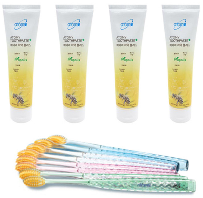 애터미 칫솔 8p + 치약 50g x 4p, 1세트