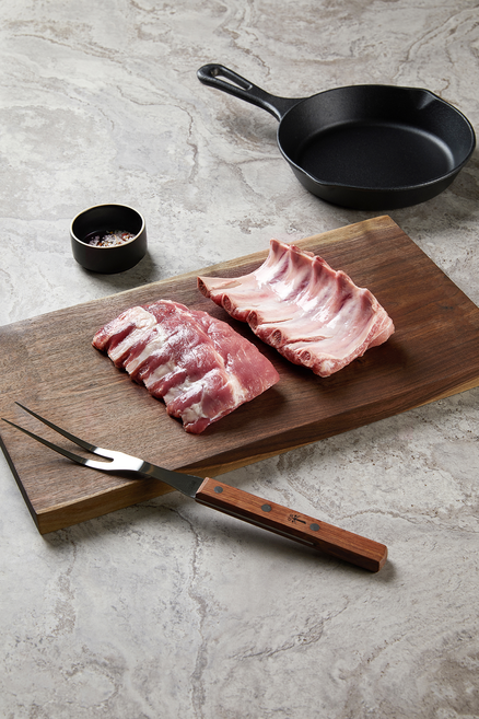 [육라운드] 한돈 등갈비 립 찜용 600g 온라인정육점 신선 등갈비 쪽갈비 육라운드 육류도매, 무항생제 600g, 1개