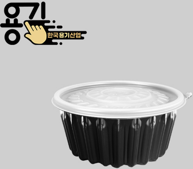 도매온 195파이 칼국수 냉면용기 마라탕용기 일회용 배달 포장용기 대, 블랙, 300개, 1개