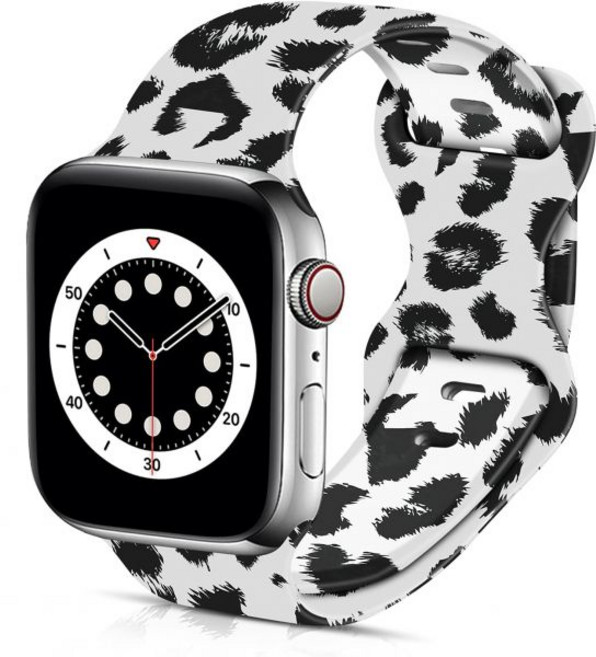 애플워치 38mm 40mm/42mm 44mm와 호환되는 부드러운 실리콘 패턴 프린트 밴드 (남녀 공용 iWatch 시리즈 6 5 4 3 2 1 SE용 스포츠 교