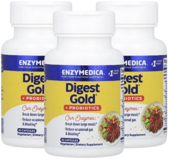 엔자이메디카 다이제스트 골드 플러스 프로바이오틱스 45 캡슐, 3병 - 쿠팡