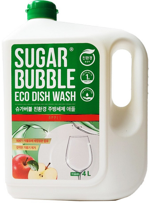 프리미엄 슈가버블 애플 주방세제 4L, 1개