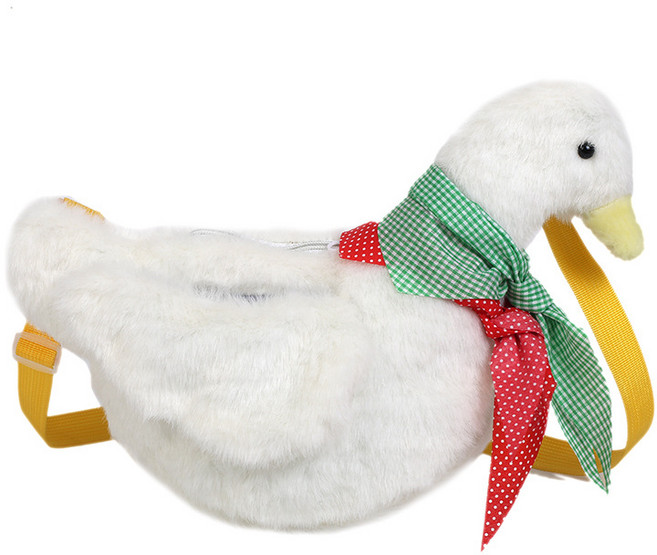 귀여운 털 오리 가방 크로스 백 메신저 스몰 까까 애착 겨울 아동 아이돌 특이한 선물