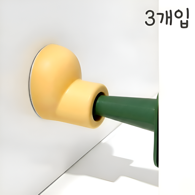 노베카 충돌방지 무타공 귀여운 도어스토퍼, 3개, 그린