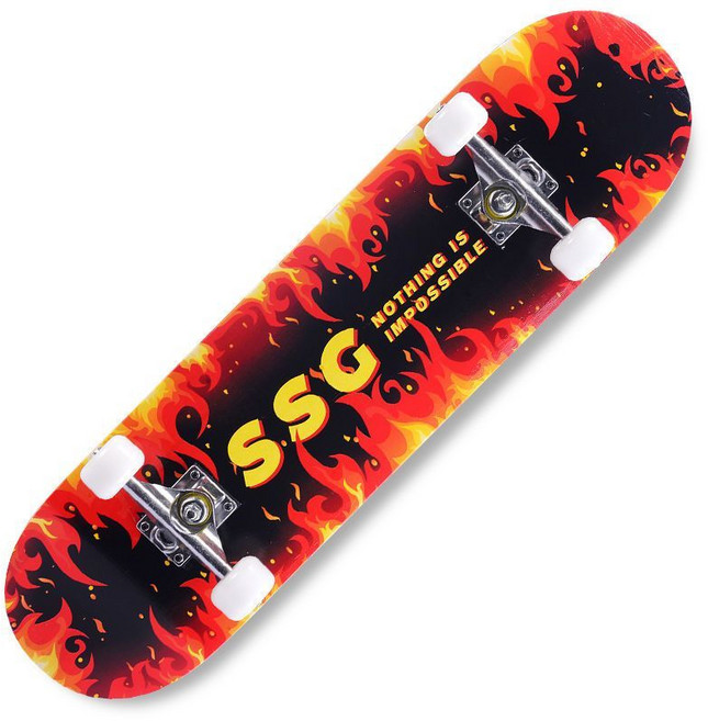 專業成人兒童幼童滑板 滑板 四輪楓木板 初學者滑板 造型滑板 雙翹板 兒童玩具 新手滑板, 專業板-紅火,不閃輪, 1個