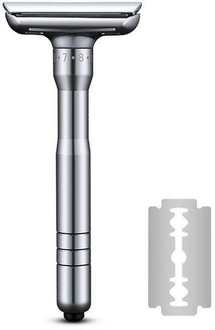 SKENOS 8단조절 클래식 안전 면도기, 실버, 1개, 1개입