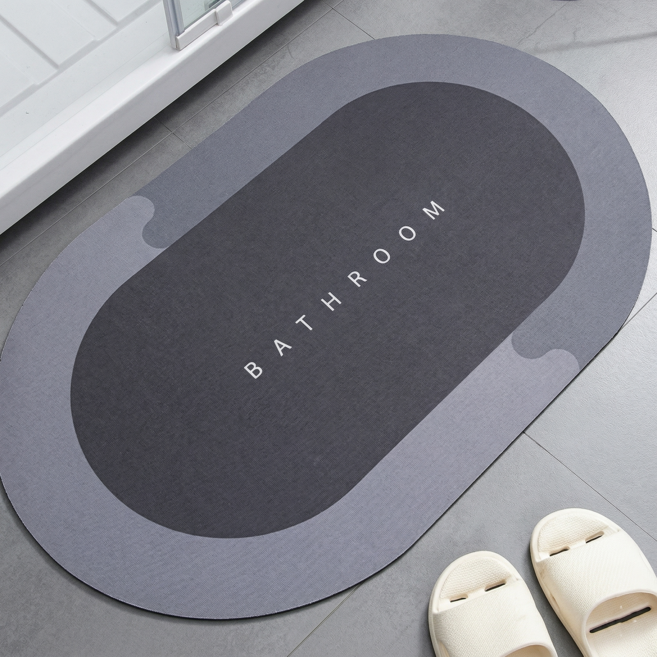 욕실발매트 쾌속흡수 물세탁 가능 미끄럼 방지 주방 욕실 베란다 소프트 발매트 그레이, 1개