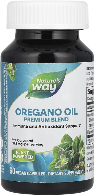 건강챙기세요 Nature's Way 오레가노 오일 베지 캡슐 60정 백살까지오래오래, Natures Way 오레가노 오일 베지 캡슐 60정, 1개 - 쿠팡