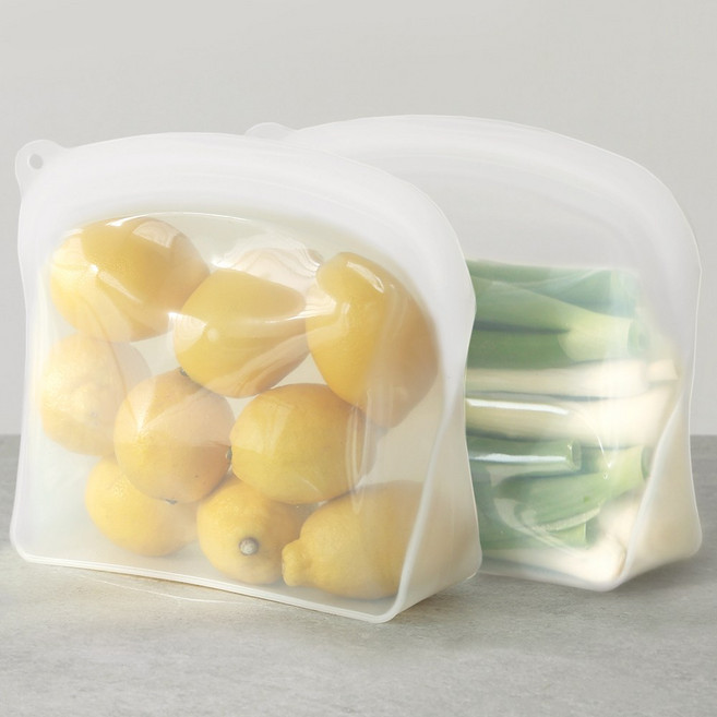 1+1 네오플램 실리콘 지퍼백 스탠딩 지퍼팩 2000ml 2p, 화이트 2000ML, 2개