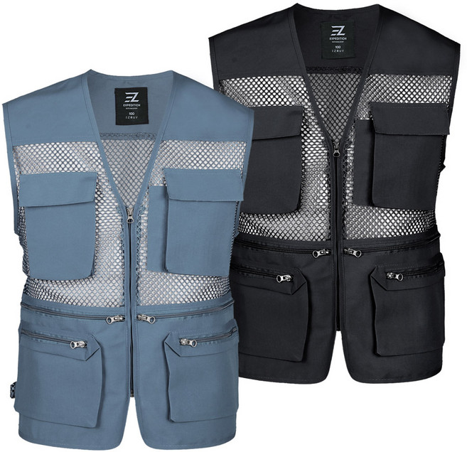 [이지바이] (1+1) (115사이즈 보유!!) 남성 사계절용 와이드포켓 국내원단 만능 메쉬 작업 조끼