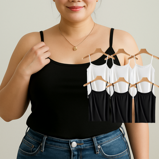 국민나시 베이직 스판 끈나시 빅사이즈 6p