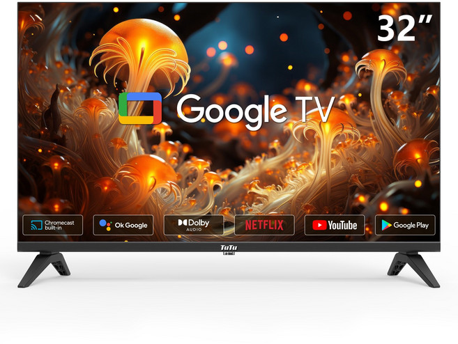 TuTu HD 구글 스마트 TV, 고객직접설치, 스탠드 또는 벽걸이 호환 가능, H32Q1G-KR, 81cm/32인치