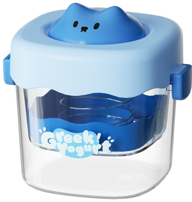 그리스 요구르트 필터 수제 오래 된 요구르트 분리기 차가운 추출 유청 분리 필터 거즈 압축 단단한 상자, 요구르트 필터 [라이트 블루 + 필터 천 1 하나], 1개