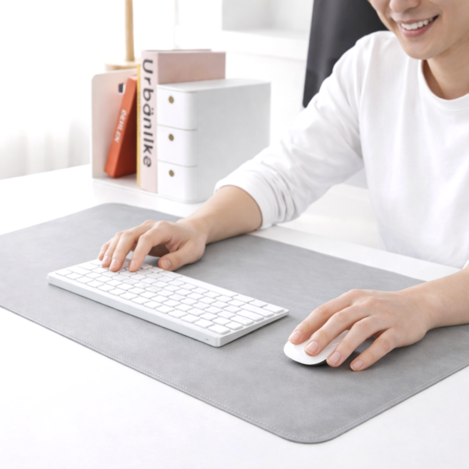 모브텐 오염 방지 부드러운 감성 데스크 매트, 그레이