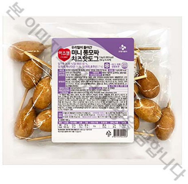 CJ 이츠웰 우리밀 미니 통모짜 치즈핫도그, 2개, 1kg
