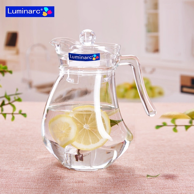 카페 업소용 유리물병 1.3L 커피숍 식당 베이커리 손잡이 유리물통 프랑스 아크저그 보틀 피쳐물병