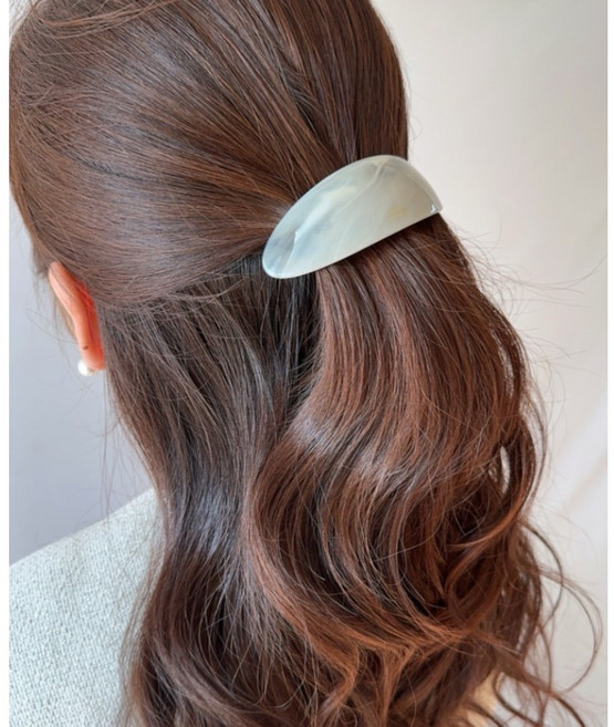 8컬러 프랑스핀 타원 커브 마블 둥근 고급 자동 헤어핀