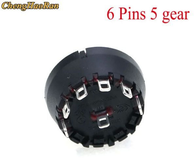 ChengHaoRan 고온 저항 로터리 기어 스위치 과즙기 믹서기 노브 2-3-4-5-6-8-10 밴드 1 개, 6 Pins 5 gear, 1개