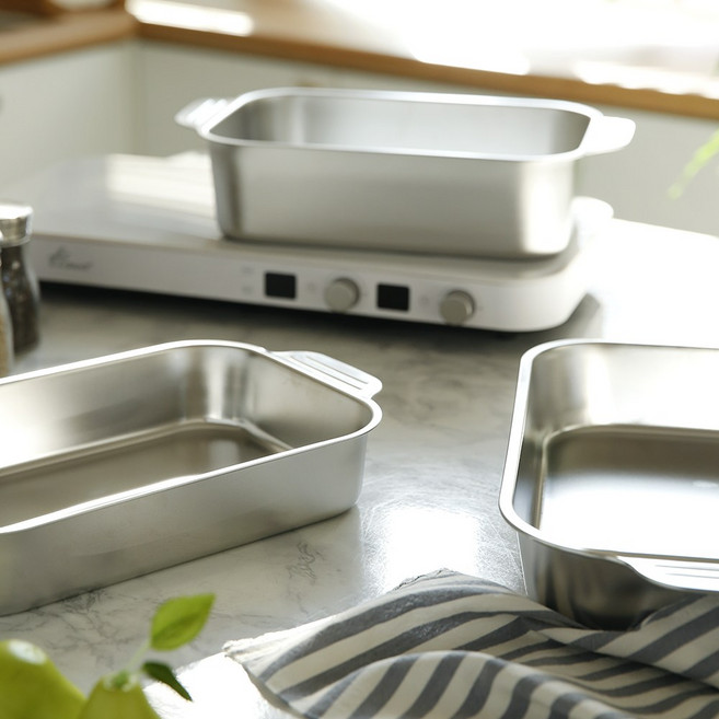 스텐 레탱글 스퀘어 멀티 냄비 바트냄비, 1개, 낮은형 3호, 41cm