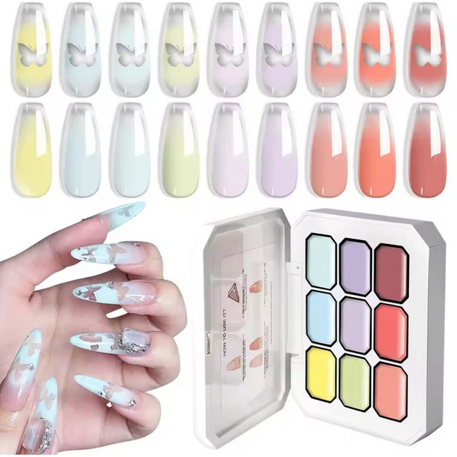 라임걸 9가지 컬러 젤 팔레트 네일팔레트 그라데이션 페인팅젤 G120-5, 1개