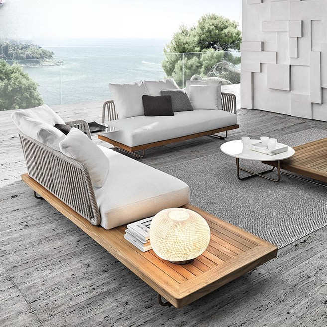 라탄 야외 소파 방수 의자 테라스 정원용 아웃도어 가구 카페 루프탑