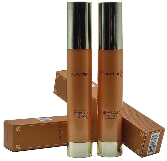 수려한 효 발효 효윤 진 집중 앰플 1+1 여자 탄력 주름 미백 앰플 에센스, 2개, 30ml