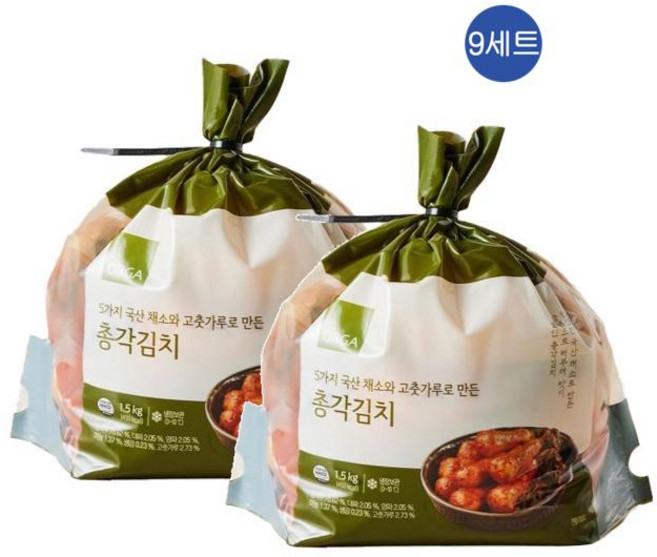 풀무원 총각김치 5가지 국산 채소와 고춧가루로 만든, 18개, 1.5kg