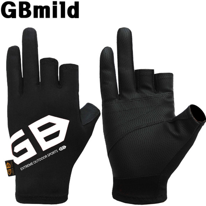 지비마일드 스페이스 글러브 3컷 낚시장갑 GB-G02, 블랙, 1개