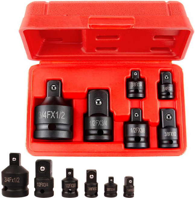 임팩 복스 변환 아답터 6종 세트 (CR-MO) 임팩소켓 변환 아답터 1/4 1/2 3/8 변환 어댑터 복스알 소켓 아답타, 1set
