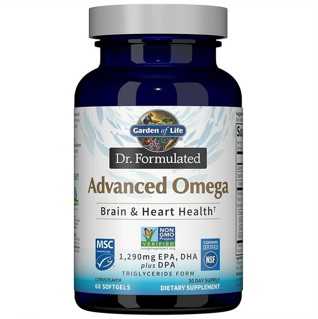 가든오브라이프 어드밴스드 오메가 피쉬오일 60캡슐, 60 강철체력, 5개, 60정 - 쿠팡