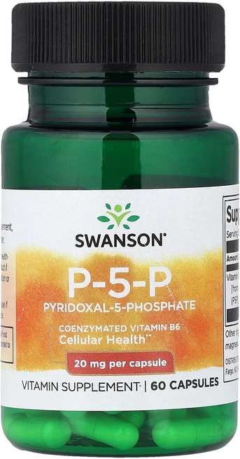 Swanson 스완슨 P5P 20mg 60 캡슐 영양제 건강보조식품, 1개, 60정 - 쿠팡